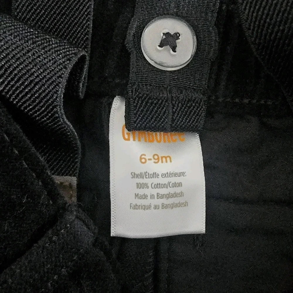 Gymboree Black Corduroy Suspenders Pants Baby Boys 6-9 Months Formal Holiday